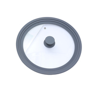 Couvercle de casserole en verre trempé multi-tailles avec bord en silicone