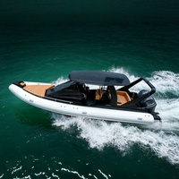 990 Fiberglas RIB Tekne Kabinli CE Sertifikalı Derin V Gövdeli Hypalon Tüplü Lüks Okyanus Gezisi 33ft RHIB Tekne