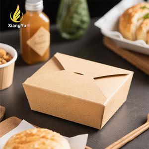 Caja Clásica de Cartón Kraft con Tapa Plegable y Orificio de Ventilación, Color Marrón Natural, Ecológica, Ideal <span class=keywords><strong>para</strong></span> Ensaladas y Bocadillos - Product Image 1