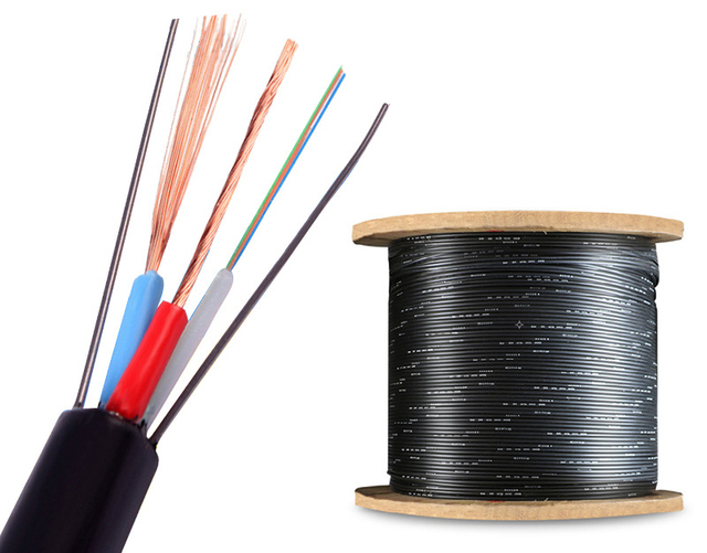 OEM Customized Outdoor Optical Fiber + Power Cable 4 8 12 24 Core Photoelectric Hybrid Communication Cables