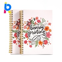 Carnet d'agenda A5, 80 feuilles, reliure spirale, logo personnalisé, couverture en tissu PP imprimé, pour l'école, le bureau, écriture, cadeau