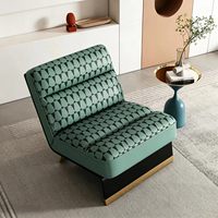 Fauteuil de salon inclinable en cuir de style minimaliste moderne, avec rembourrage en éponge et pieds en métal, pour le salon