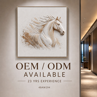 Peinture murale de luxe 3D en relief sculpté, motif cheval beige et or, pour hôtel de luxe, salle à manger, suite, vente en gros, personnalisable