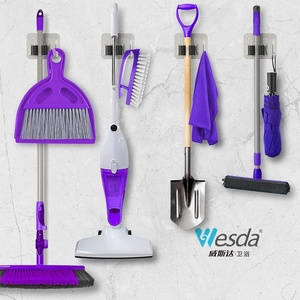 WESDA Garage Buanderie Organisateur Robuste Mop Gripper Rack Perforé Mural Vis Forage <span class=keywords><strong>Balai</strong></span> Mop Holder avec Crochet - Product Image 5