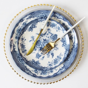 Bán Buôn Bộ Đồ Ăn Với Vành Vàng Xương <span class=keywords><strong>China</strong></span> Dinner Set Grace Designs Gốm Đồ Ăn - Product Image 6