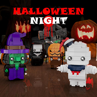 Ensemble de 530 blocs de construction d'Halloween, figurines miniatures de fantômes, sorcières, citrouilles, moissons, briques d'assemblage DIY, jouet de décoration d'Halloween