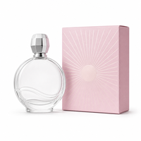 Flacon de parfum vide personnalisé en verre 30 ml avec capuchon argenté facetté, flacon atomiseur rond rechargeable, vente en gros, logo personnalisé