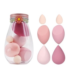 Juego <span class=keywords><strong>de</strong></span> 6 Esponjas <span class=keywords><strong>de</strong></span> Maquillaje Faciales en Cilindro, Ecológicas, Veganas, <span class=keywords><strong>de</strong></span> Marca Privada, OEM, ODM, con Cajas <span class=keywords><strong>de</strong></span> PVC, Ovo <span class=keywords><strong>De</strong></span> Beleza - Product Image 1