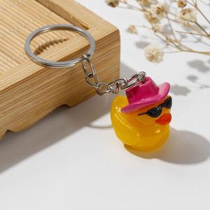 Trendy Creative Cute Little Yellow Duck Resin With <b>Hat</b> Bag Pendant & Mini Car Accessory Blind <b>Box</b> Keychain - Product Image 2