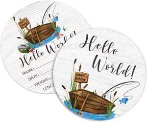 Panneau de naissance pour nouveau-né, Annonce de naissance animaux de la forêt, Panneau de nom 'Bonjour le Monde' thème forêt pour annonce de naissance à l'hôpital - Product Image 2