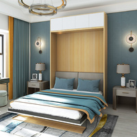 Lit Murphy horizontal de qualité supérieure avec bureau double intégré, mobilier mural, en gros, à vendre