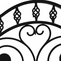 Puerta de Jardín de Hierro Forjado a Mano con Adornos Ornamentados para Entrada de Peatones en Patio de Villa