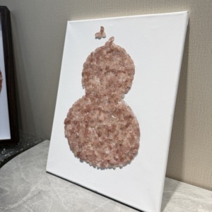 Decorazione Murale 3D Wu Lou in Cristallo di Quarzo Fragola Naturale Fatto a Mano per Fortuna e Prosperità - Product Image 3