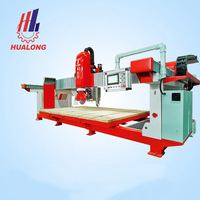 Machine de découpe de pierre automatique HUALONG HLSQ-400 PLC avec moteur 15KW, scie à pont pour marbre et table inclinable pour dalles de granit