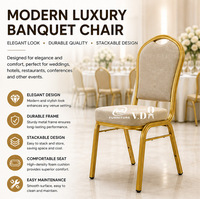 Chaises d'Hôtel, de Banquet et de Mariage en Métal Doré, Fer et Acier, Empilables, Modernes, de Luxe et Élegantes, pour la Location en Gros