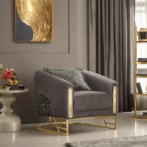 Ensemble de canapés de salon PZCN HOME en <span class=keywords><strong>velours</strong></span> capitonné, pieds de canapé en acier inoxydable, ensemble de canapés Chesterfield - Product Image 4