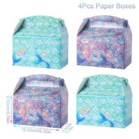 Sacs cadeaux en forme de sirène, sac cadeau en papier pour enfants, thème de la ferme, sirène, fête d'anniversaire, fournitures d'emballage DIY, boîte à bonbons