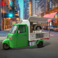 Vente chaude Piaggio Ape Candy Cart Café mobile Tricycle à glaces Camion de restauration Camion de pizza