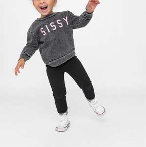 Wholesale custom acid wash black everyday girls sweatshirt <strong>sissy</strong> words <strong>baby</strong> comfortable wear sweatshirt - Product Image 2