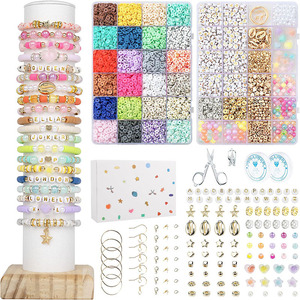 Bview Art 7200 Pcs 2 Boxes 24 Colors Polymer Clay Beads Bracelet Making Jewelry Making Kit