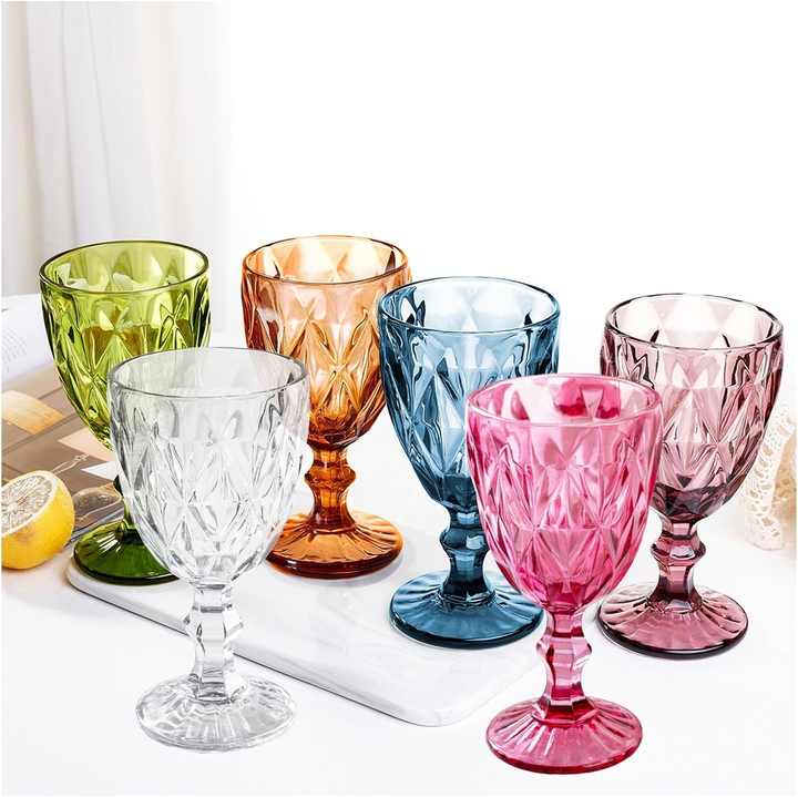 Set Di 6 Calici Da Vino Rosso Krosno - 500ml, Design Elegante, Lavabili In Lavastoviglie
