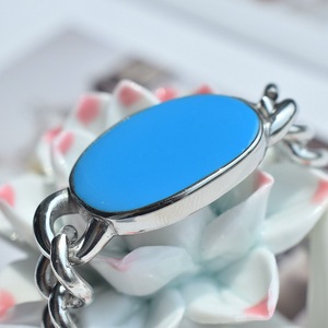 Pulsera de Piedras Preciosas Azules Estilo Indio Saman <span class=keywords><strong>Khan</strong></span>, Pulsera de Acero Inoxidable con Cadena Cubana para Hombre, Pulsera de Esmalte Azul <span class=keywords><strong>Salman</strong></span> <span class=keywords><strong>Khan</strong></span> - Product Image 4