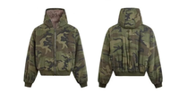 Veste Camouflage Épaisse à Fermeture Éclair avec Ur Sculpture Colla Veste Hommes Surdimensionné Casual À La Mode Camo Print