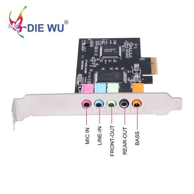 X1 PCIE Sound Card 5.1 Channel Audio Interface PCI Express Stereo Digital Card with CMI8738 Chipset