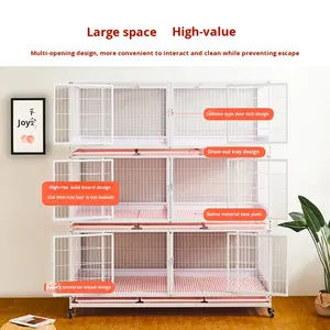 Cage pour animaux de compagnie à plusieurs niveaux de qualité supérieure chenil roulant robuste pour plusieurs centres d'élevage de chiens de chats refuges pour animaux de compagnie et cliniques vétérinaires - Product Image 2