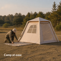 Tente de camping gonflable, portable, automatique, résistante au vent, imperméable 3000 mm, ignifuge, pour le camping en toutes saisons