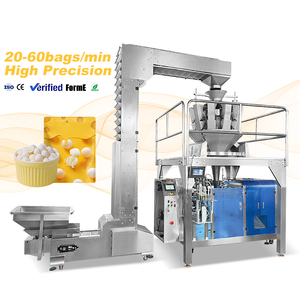 Fully Automatic Premade Pouch Zipper <b>Bag</b> Machine <b>for</b> Cheese Ball Chocolate <b>Beans</b> Granule <b>Filling</b> Sealing Packaging Equipment - Product Image 1
