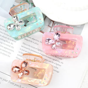 Pinces à cheveux en plastique et en strass pour filles, tenues de fête quotidiennes. - Product Image 3