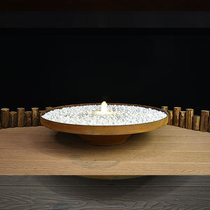 Outdoor Round Plate Verwitterung wasser brunnen Wasserfälle Corten Steel Wasserspiele Brunnen mit Licht für die Garten dekoration - Product Image 2