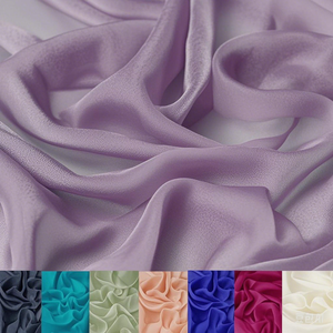 100% Zijde 6Mm Dik 140 Breedte Zijde Chiffon Tule Lange Sjaal Stof Effen Kleur Licht Effen Doorschijnend Voor Nachtkleding Jurken Klaar - Product Image 1