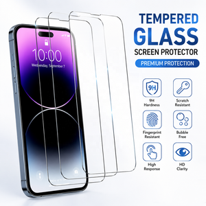 Protector de Pantalla de Vidrio Templado Fluorescente de Silicona 2.5D de Alta Definición para <span class=keywords><strong>iPhone</strong></span> 17 16 15 14 <span class=keywords><strong>13</strong></span> Air Pro Max - Product Image 2
