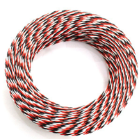 Cable Servo Trenzado de 3 Hilos, Cobre Estañado, PVC Flexible, para Aeromodelismo RC, Proyectos Electrónicos DIY, 22AWG 26AWG, Bobina de 500m