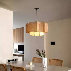 Lámpara de Techo Estilo Wabi-Sabi para <span class=keywords><strong>Restaurante</strong></span> <span class=keywords><strong>Chino</strong></span> Nuevo, Retro, para Sala de Estar, Dormitorio, Casa de Huéspedes, Barra de Bar Zen, Ratán - Product Image 2