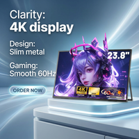 Moniteur portable 23,8 pouces IPS 4K tactile 10 points 60Hz 100% sRGB Écran externe Plug&Play pour ordinateur portable Xbox Mobile