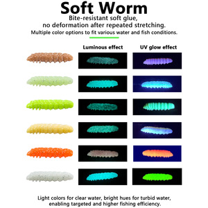Soft Worm 38mm <b>Floating</b> Type Bait For Freshwater Fish Lure <b>Fishing</b> - Product Image 3