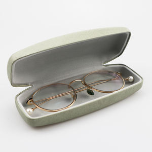 Étui à <span class=keywords><strong>lunettes</strong></span> de myopie en cuir PU imitation lin, motif simple, boîte de présentation, épaissi, anti-pression, boîte artisanale - Product Image 3