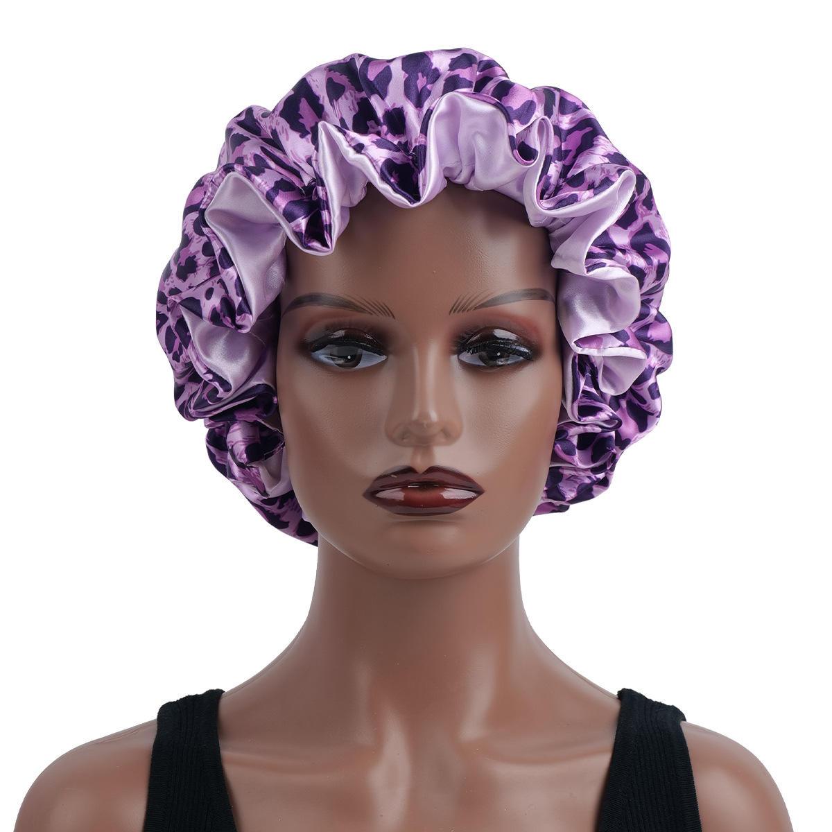 60 purple leopard lace hat