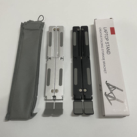 Support portable ergonomique pour ordinateur portable en alliage d'aluminium, pliable, avec ventilateur de refroidissement, pour la maison et le bureau, 14-17 pouces