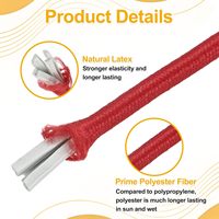 Cordon élastique tressé robuste rouge vif de 2,5 mm pour sacs, chaussures, vêtements, kayak, bâche, tente, auvent, camping, bricolage