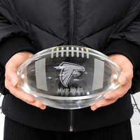 Trophée de rugby en cristal gravé sur mesure pour les champions de tournoi et les événements sportifs