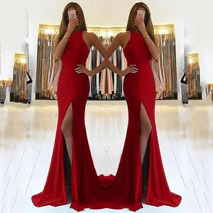 2020 Spring and summer maxi Dress Women dresses Body Hanging Neck Body Wrap Hip Back evening plus size Dress Long Skirt