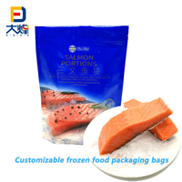 Sac d'emballage alimentaire surgelé personnalisé barrière caractéristique pour les filets de poisson de fruits de mer sacs d'emballage de poisson préfabriqués