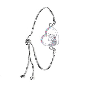 Nuova Collana e Orecchini a Perno Zibi Europa e America, Pendente a Forma di Cuore con Cavallo in Sette Colori - Product Image 4
