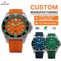 Montre mécanique de plongée entièrement personnalisée OEM, mouvement Sellita SW200-1, boîtier en titane, 20 ATM, lunette de plongée en céramique avec LumiNova, bracelet en caoutchouc FKM
