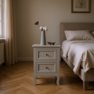 Mesa de Noche de Dos Niveles Estilo Rústico Grace, Mueble de Madera para Dormitorio con Almacenamiento - Product Image 2