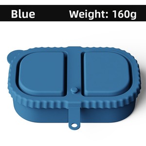 Silicone Double Grids Seasoning and Sauce Box with Lid Square <b>Snack</b> <b>Container</b> Organizer for Home Food Storage - Product Image 4